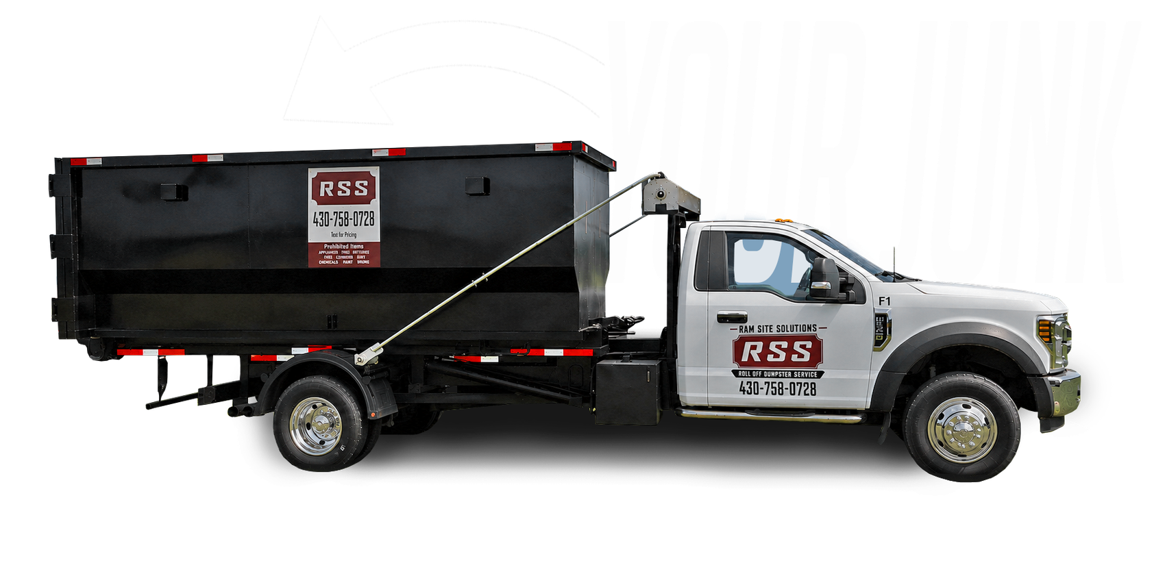 Ram Site Solutions roll-off truck and dumpster
